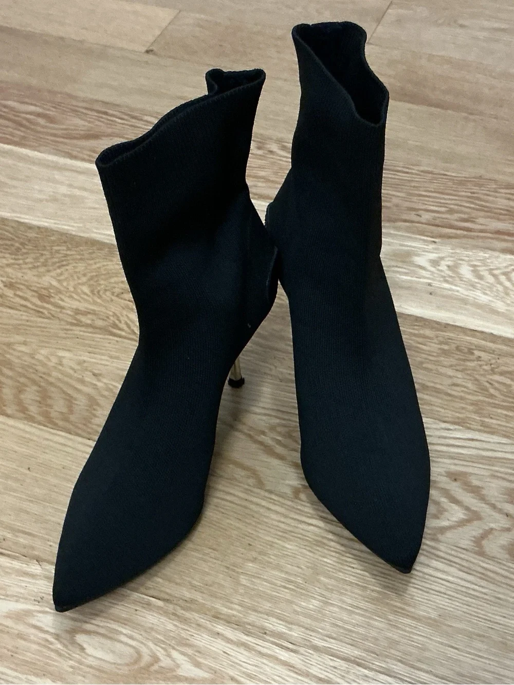 Staccato Women's Black Pointed Sock Ankle Boots